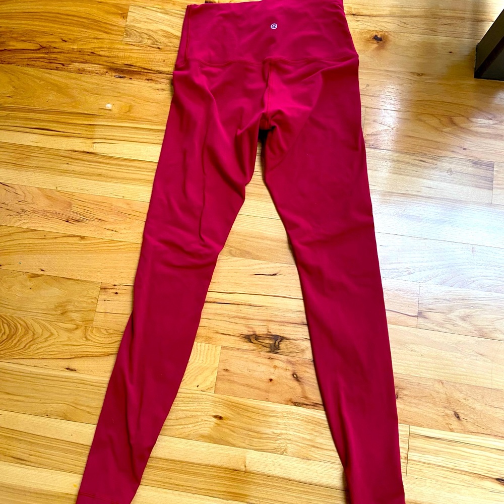 Lululemon red full length tights